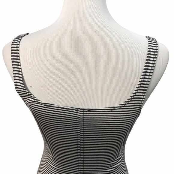 Zara Women's Trafaluc  Black and White Striped Tank Sheath Bodycon Dress Small - Picture 6 of 7